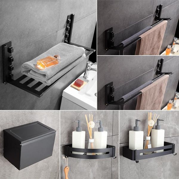 bath accessory set modern balck matte towel paper holder folding shower shelf bathroom pendant punching sets 3pcs
bath accessory set modern balck matte towel paper holder folding shower shelf bathroom pendant punching sets 3pcs