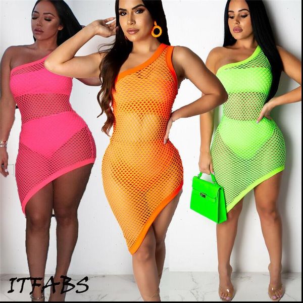 womens dress fashion summer ladies mesh sheer see through club party beach cover up one shoulder hollow out bodycon mini, Black;gray
womens dress fashion summer ladies mesh sheer see through club party beach cover up one shoulder hollow out bodycon mini, Black;gray