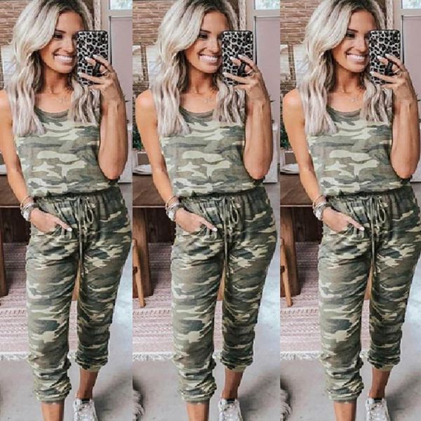 women's jumpsuits & rompers women jumpsuit summer casual sleeveless pockets long romper female fashion camouflage print lace-up playsui, Black;white
women's jumpsuits & rompers women jumpsuit summer casual sleeveless pockets long romper female fashion camouflage print lace-up playsui, Black;white