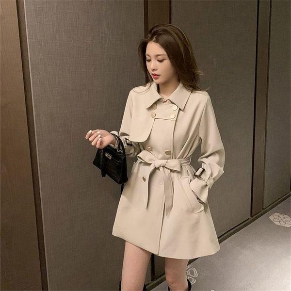 women's trench coats women windbreaker sashes 2021 high-end british temperament korean color matching coat jacket femme overwear, Tan;black
women's trench coats women windbreaker sashes 2021 high-end british temperament korean color matching coat jacket femme overwear, Tan;black