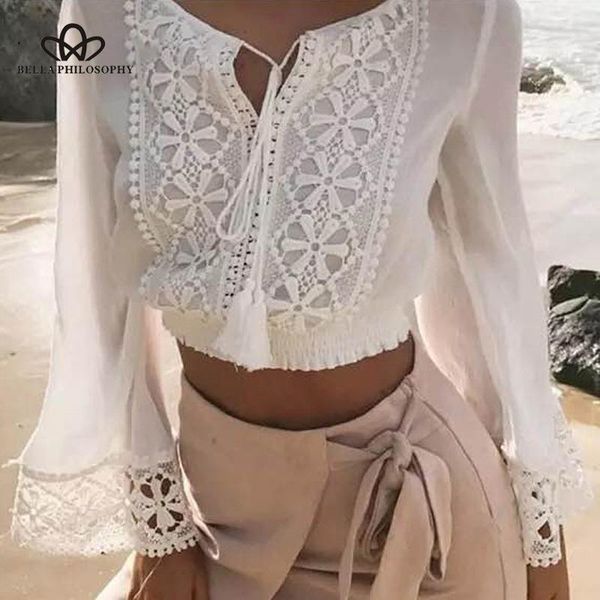 women's blouses & shirts philosophy women sweet lace floral embroidery blouse casual flare sleeve v neck up blusas viscose ladies, White
women's blouses & shirts philosophy women sweet lace floral embroidery blouse casual flare sleeve v neck up blusas viscose ladies, White