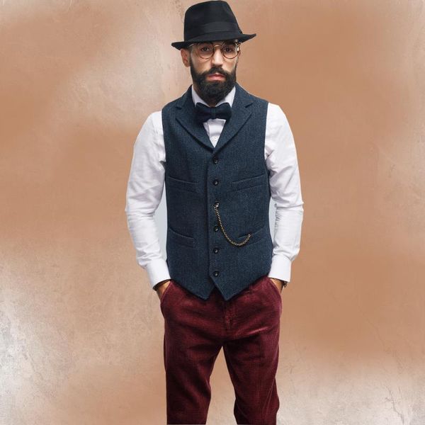 men's vests herringbone suit vest wedding groom waistcoat lapel single breasted steampunk thicken, Black;white
men's vests herringbone suit vest wedding groom waistcoat lapel single breasted steampunk thicken, Black;white