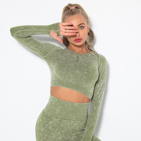 yoga outfit washed quick dry women gym t-shirts slim fitness crop long sleeve elastic sport t-shirt running workout sportswear
yoga outfit washed quick dry women gym t-shirts slim fitness crop long sleeve elastic sport t-shirt running workout sportswear