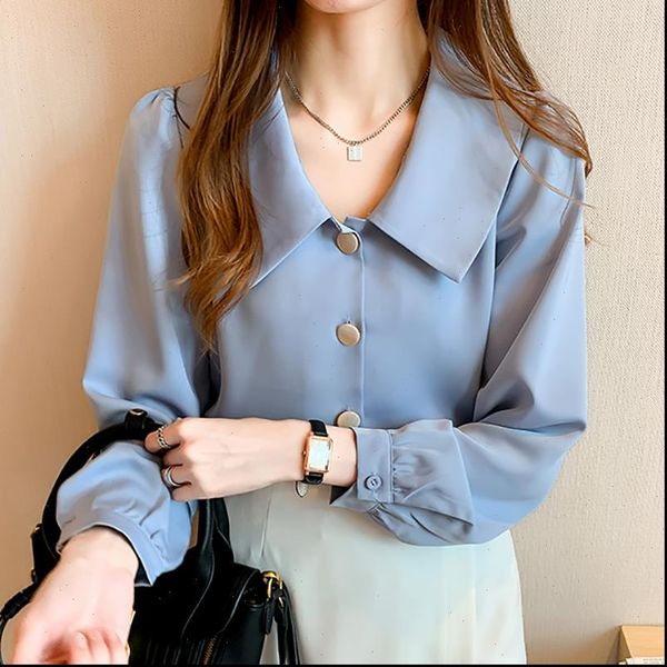 button white vintage clothes womens shirts fall long sleeve blue chiffon chemisier femme
button white vintage clothes womens shirts fall long sleeve blue chiffon chemisier femme