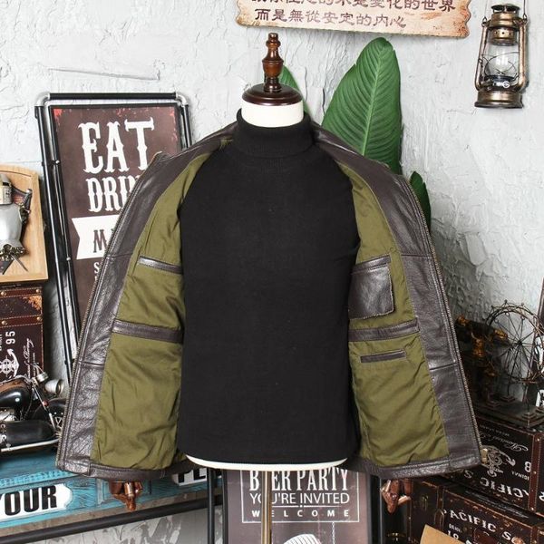 men's leather & faux brown 2021 russian casual jacket men four pockets plus size 5xl genuine cowhide autumn slim fit safari natural coa, Black
men's leather & faux brown 2021 russian casual jacket men four pockets plus size 5xl genuine cowhide autumn slim fit safari natural coa, Black