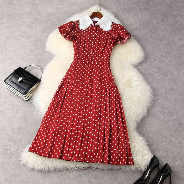 casual dresses european and american women's clothing summer short sleeve hollow embroidery lapel fashionable red polka dot dress aj50, Black;gray
casual dresses european and american women's clothing summer short sleeve hollow embroidery lapel fashionable red polka dot dress aj50, Black;gray