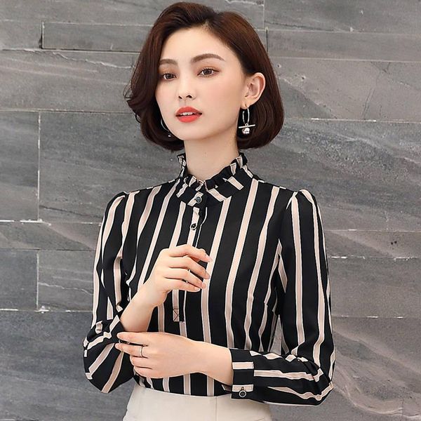 women's blouses & shirts fashion 2021 office ladies long sleeve chiffon shirt blouse striped spring autumn plus size blusas chemise fe, White
women's blouses & shirts fashion 2021 office ladies long sleeve chiffon shirt blouse striped spring autumn plus size blusas chemise fe, White