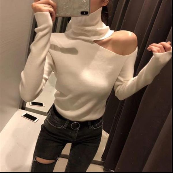 womens sweater knitted off shoulder pullovers for women long sleeve turtleneck female jumper black white clothing, White;black
womens sweater knitted off shoulder pullovers for women long sleeve turtleneck female jumper black white clothing, White;black