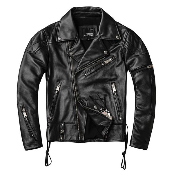 men's leather & faux genuine jacket men cow coat biker motorcycle spring autumn short mens jackets kj4117, Black
men's leather & faux genuine jacket men cow coat biker motorcycle spring autumn short mens jackets kj4117, Black