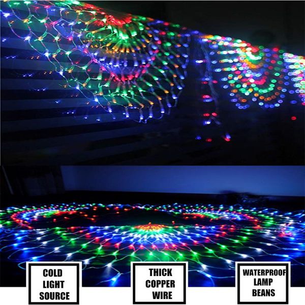 3m fairy string lights peacock mesh net indoor/outdoor waterproof 8modes wedding window holiday party decor led strips
3m fairy string lights peacock mesh net indoor/outdoor waterproof 8modes wedding window holiday party decor led strips