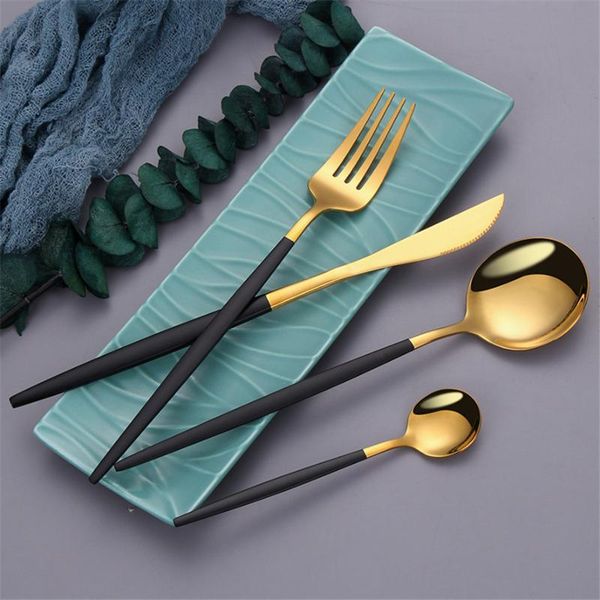 dinnerware sets black gold cutlery set 18/10 stainless steel colorful knife fork spoon tableware kitchen dinner silverware
dinnerware sets black gold cutlery set 18/10 stainless steel colorful knife fork spoon tableware kitchen dinner silverware