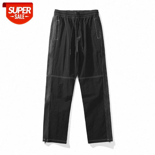 laminated zipper tight line casual pants men's street flow loose drawstring elastic long #pi14, Black
laminated zipper tight line casual pants men's street flow loose drawstring elastic long #pi14, Black