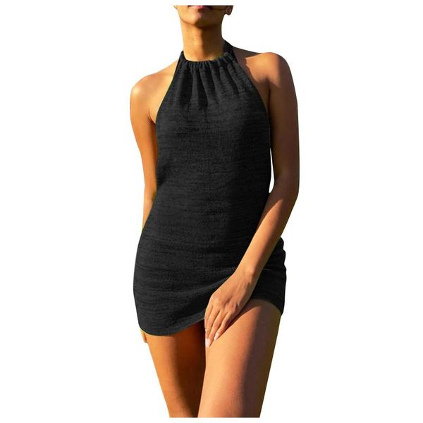 casual dresses women's fashion solid color suspender lace up open back slim es pechincha, Black;gray
casual dresses women's fashion solid color suspender lace up open back slim es pechincha, Black;gray