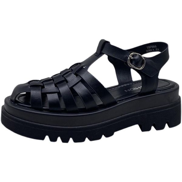 sandals 2021 platform flat shoes hollow thick bottom one buckle preparation roman women, Black
sandals 2021 platform flat shoes hollow thick bottom one buckle preparation roman women, Black