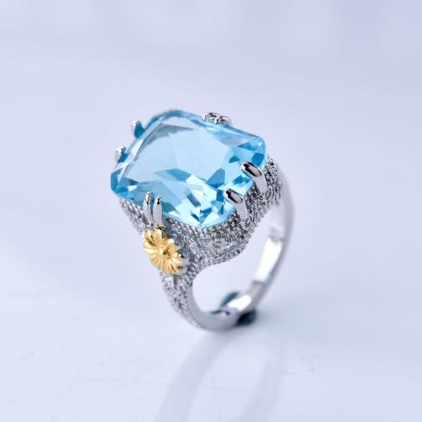 wedding rings luxury big blue cubic zirconia for women delicate flower white gold color shinning engagement ring party, Slivery;golden
wedding rings luxury big blue cubic zirconia for women delicate flower white gold color shinning engagement ring party, Slivery;golden