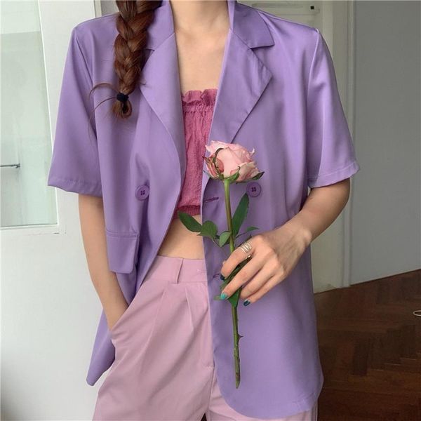 women's suits & blazers spring summer korean fashion chic casual blazer women cute streetwear commute short sleeve preppy style clothes, White;black
women's suits & blazers spring summer korean fashion chic casual blazer women cute streetwear commute short sleeve preppy style clothes, White;black