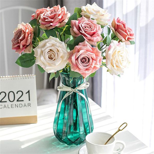 decorative flowers & wreaths 1 45cm artificial silk rose flower bouquet for wedding bride holding decor white fake home table decoration
decorative flowers & wreaths 1 45cm artificial silk rose flower bouquet for wedding bride holding decor white fake home table decoration
