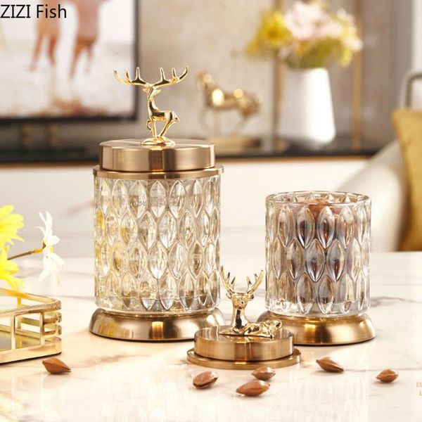 vases european metal elk glass storage tank luxury decorations for dining table and coffee candy jar with lid
vases european metal elk glass storage tank luxury decorations for dining table and coffee candy jar with lid