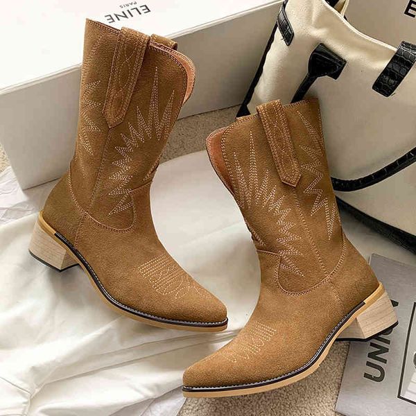 boots hand made cowboy-style shoes leather suede star embroidered mid-calf boots med jump gliding on western boats women's tvab, Black
boots hand made cowboy-style shoes leather suede star embroidered mid-calf boots med jump gliding on western boats women's tvab, Black