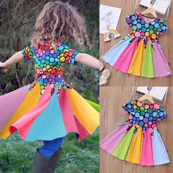girl's dresses 2021 summer princess dress toddler baby kids girls casual short sleeve dot printed splice rainbow knee-length 12m-5y1, Red;yellow
girl's dresses 2021 summer princess dress toddler baby kids girls casual short sleeve dot printed splice rainbow knee-length 12m-5y1, Red;yellow
