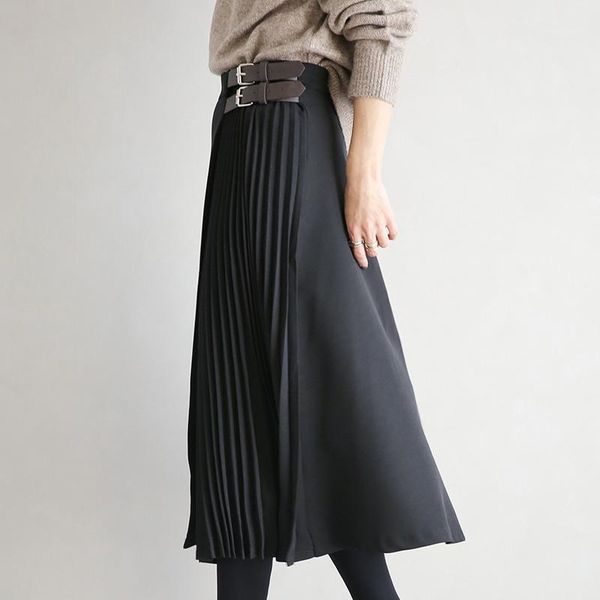 skirts skirt women 2021 autumn high-waisted fashion elegant long pleated with belt office lady a- line mid-calf, Black
skirts skirt women 2021 autumn high-waisted fashion elegant long pleated with belt office lady a- line mid-calf, Black