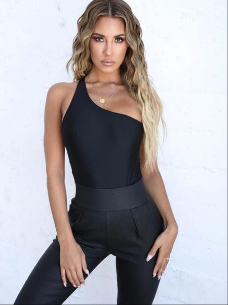 black one shoulder bodysuit women rompers backless opening thick strap cheeky cut bottom drop, Black;white
black one shoulder bodysuit women rompers backless opening thick strap cheeky cut bottom drop, Black;white