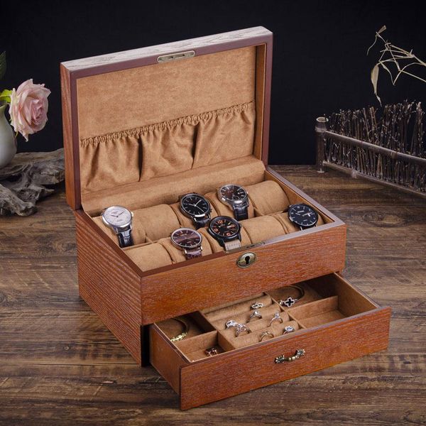 watch boxes & cases wood jewelry storage case with lock skylight solid wooden organizer womens display holder, Black;blue
watch boxes & cases wood jewelry storage case with lock skylight solid wooden organizer womens display holder, Black;blue