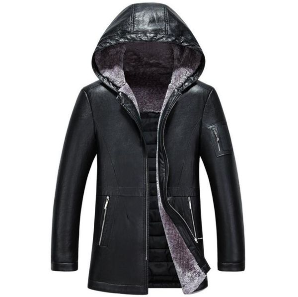 men's fur & faux casual leather clothes hooded jacket plus size warm winter velvet thickening outerwear m-4xl, Black
men's fur & faux casual leather clothes hooded jacket plus size warm winter velvet thickening outerwear m-4xl, Black