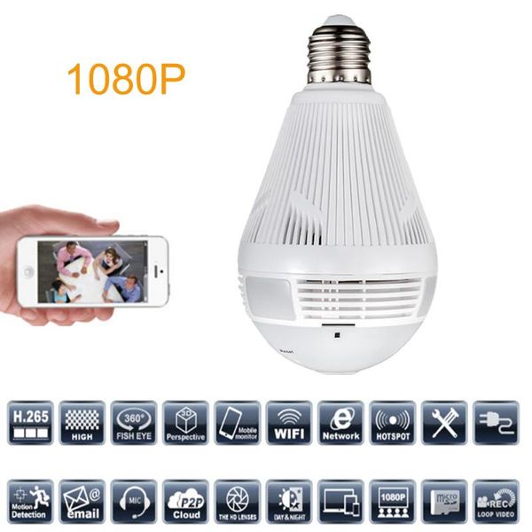 hd 360° panoramic wifi 1080p ip camera light bulb home security video wireless cctv surveillance fisheye network cameras
hd 360° panoramic wifi 1080p ip camera light bulb home security video wireless cctv surveillance fisheye network cameras