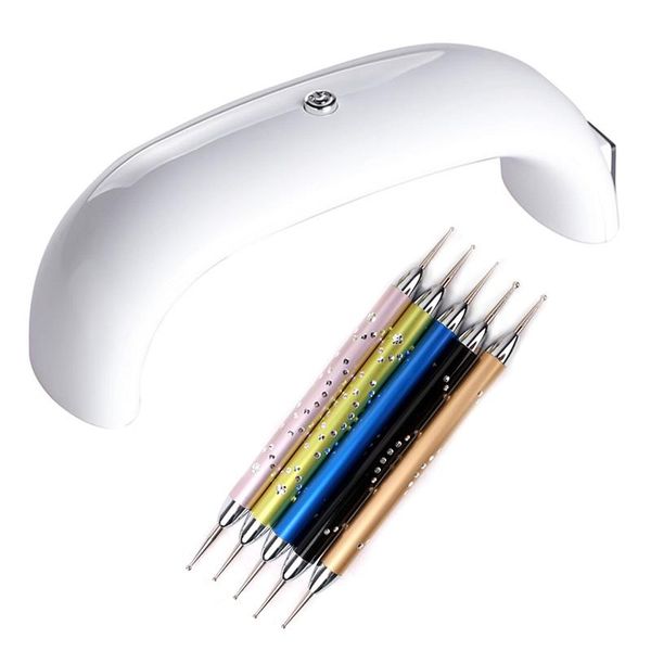nail dryers 1 pcs 9w mini led uv lamp for nails dyer gel polish(white) & 5pcs dotting pen art manicure tools point drill
nail dryers 1 pcs 9w mini led uv lamp for nails dyer gel polish(white) & 5pcs dotting pen art manicure tools point drill