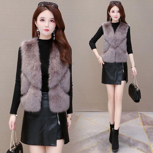 women's fur & faux female waistcoat 2021 winter woman warm vest ladies plus size 3xl fashion v-neck sleeveless coats q119, Black
women's fur & faux female waistcoat 2021 winter woman warm vest ladies plus size 3xl fashion v-neck sleeveless coats q119, Black