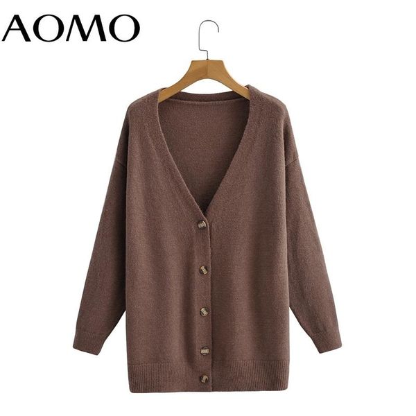 women's knits & tees aomo women elegant coffee oversized cardigan vintage jumper 2021 autumn winter 1f331a, White 
women's knits & tees aomo women elegant coffee oversized cardigan vintage jumper 2021 autumn winter 1f331a, White