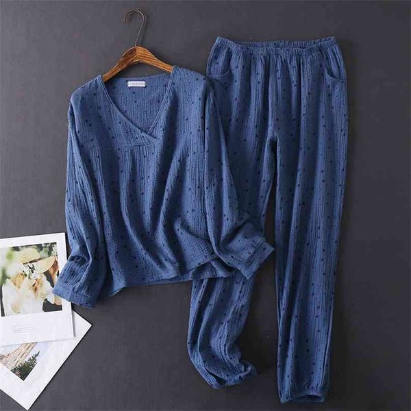 japanese style spring and autumn women's 100% cotton crepe long-sleeved trousers pajamas comfortable home wear pajama set women 210924, Black;red
japanese style spring and autumn women's 100% cotton crepe long-sleeved trousers pajamas comfortable home wear pajama set women 210924, Black;red