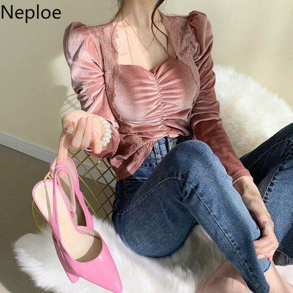 neploe women's shirt square collar lace patchwork velvet vintage fashion blusas mujer slim fit temperament basic blouses 210422, White
neploe women's shirt square collar lace patchwork velvet vintage fashion blusas mujer slim fit temperament basic blouses 210422, White