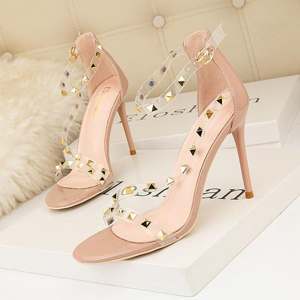 sandals 2021 summer thin high heel riveting nail shallow mouth pointed nightclub hollow line women's wedding platform shoes, Black
sandals 2021 summer thin high heel riveting nail shallow mouth pointed nightclub hollow line women's wedding platform shoes, Black
