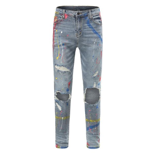 men's jeans men distressed snow wash paint dot design pencil pants mens fashion slim jean knee holes denim trousers kot pantolon, Blue
men's jeans men distressed snow wash paint dot design pencil pants mens fashion slim jean knee holes denim trousers kot pantolon, Blue