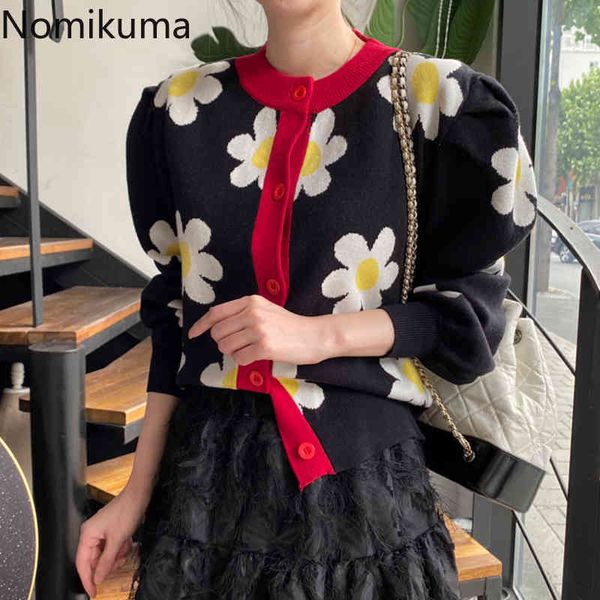 nomikuma korean floral sweater coat contrast color long sleeve o-neck knitwear jacket autumn women knitted cardiagn 6c045 210427, White;black
nomikuma korean floral sweater coat contrast color long sleeve o-neck knitwear jacket autumn women knitted cardiagn 6c045 210427, White;black