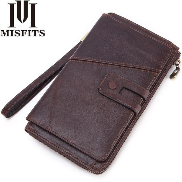 wallets misfits men clutch wallet genuine cow leather casual long zipper purses card holder male phone pocket, Red;black
wallets misfits men clutch wallet genuine cow leather casual long zipper purses card holder male phone pocket, Red;black