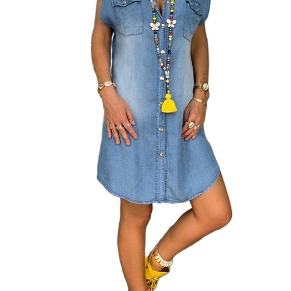 women dress denim short regular sleeve button decorated loose solid color high waist turn-down collar mini clothes 210522, Black;gray
women dress denim short regular sleeve button decorated loose solid color high waist turn-down collar mini clothes 210522, Black;gray