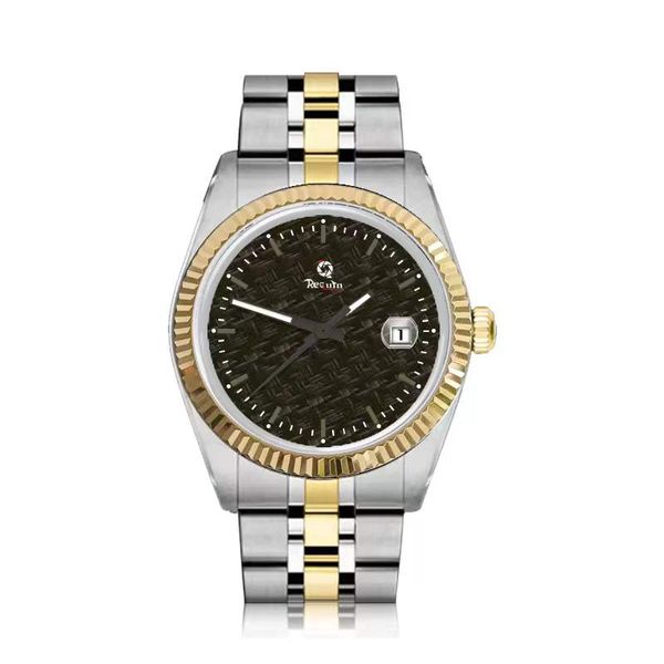 men's automatic mechanical watch luxury requin brand m74033 prince princess t601 golden triangle pit pattern outer ring black calendar, Slivery;brown
men's automatic mechanical watch luxury requin brand m74033 prince princess t601 golden triangle pit pattern outer ring black calendar, Slivery;brown