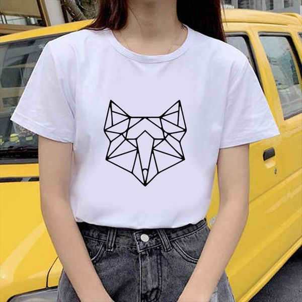 summer funny geometric animal women pattern printed chic harajuku neck casual retro womens fashion, White
summer funny geometric animal women pattern printed chic harajuku neck casual retro womens fashion, White