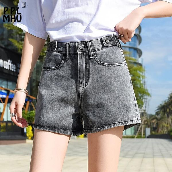 women's shorts classic vintage high waist women korean style casual button jeans 2021 summer short pants, White;black
women's shorts classic vintage high waist women korean style casual button jeans 2021 summer short pants, White;black