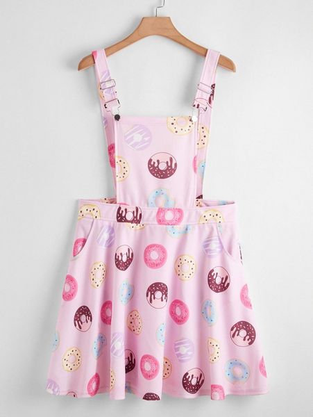 plus donuts print zipper back overall dress q2l2#, Black
plus donuts print zipper back overall dress q2l2#, Black