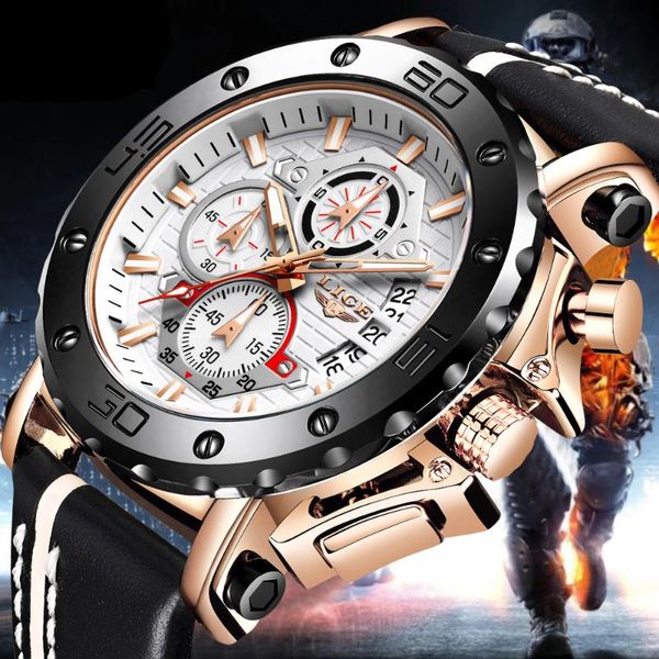 wristwatches lige fashion men quartz leather waterproof watch military sports chronograph relogio masculino, Slivery;brown
wristwatches lige fashion men quartz leather waterproof watch military sports chronograph relogio masculino, Slivery;brown