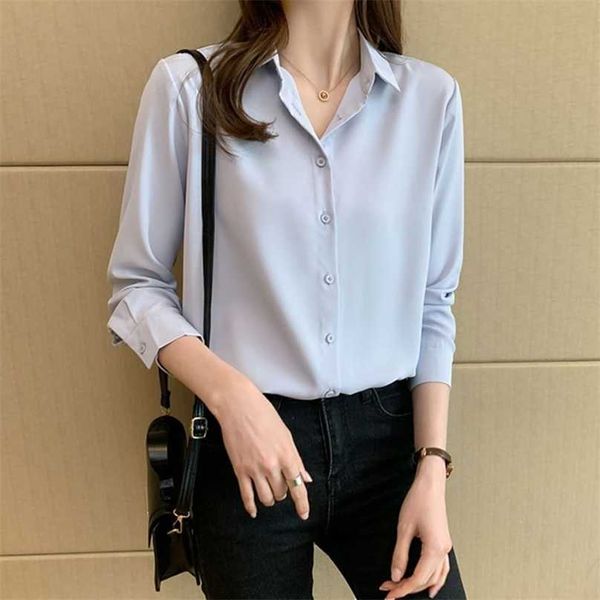 women chic shirts chiffon gentle solid long sleeves loose office lady elegance blouse retro female 210525, White
women chic shirts chiffon gentle solid long sleeves loose office lady elegance blouse retro female 210525, White