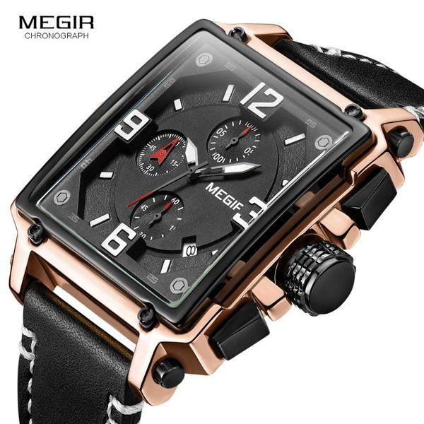 wristwatches megir men's square dial watches chronograph quartz wristwatch luxury brand leather strap watch relogios clock 2061 rose go, Slivery;brown
wristwatches megir men's square dial watches chronograph quartz wristwatch luxury brand leather strap watch relogios clock 2061 rose go, Slivery;brown