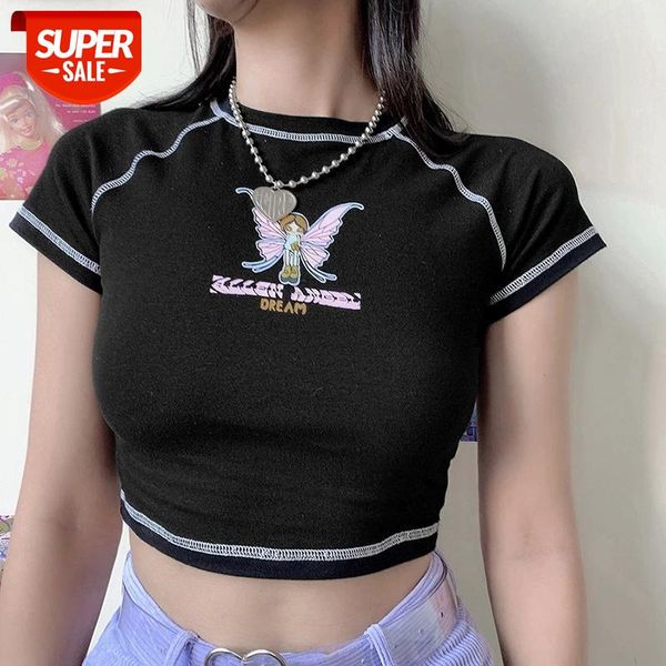 women's fashion cartoon pattern crop short sleeve round neck stylish t-shirt summer wild casual daily streetwear shirt #2c7q, White
women's fashion cartoon pattern crop short sleeve round neck stylish t-shirt summer wild casual daily streetwear shirt #2c7q, White