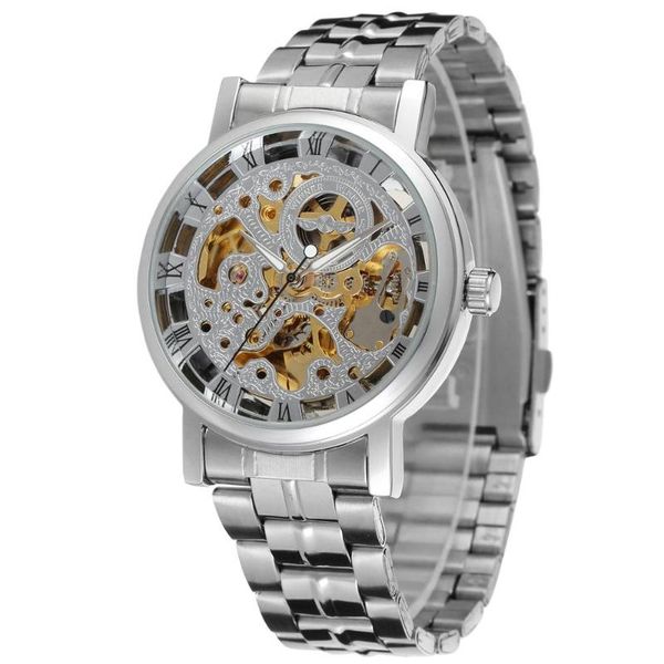 wristwatches winner fashion men's and women's watch silver hollow dial stainless steel strap automatic mechanical wrist, Slivery;brown
wristwatches winner fashion men's and women's watch silver hollow dial stainless steel strap automatic mechanical wrist, Slivery;brown