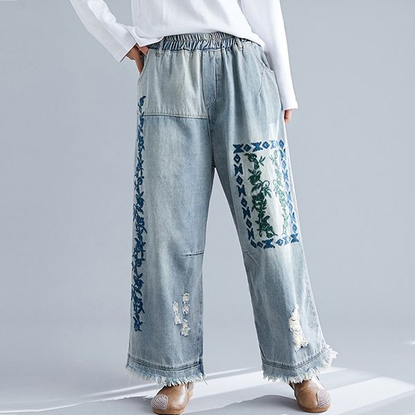 new 2021 spring chinese fashion ladies vintage embroidery jeans women floral denim trousers loose wide leg pants plus size 11551, Red
new 2021 spring chinese fashion ladies vintage embroidery jeans women floral denim trousers loose wide leg pants plus size 11551, Red