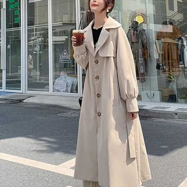 women's trench coats windbreaker mid-length style 2021 spring coat temperament large lapel profile long women, Tan;black
women's trench coats windbreaker mid-length style 2021 spring coat temperament large lapel profile long women, Tan;black